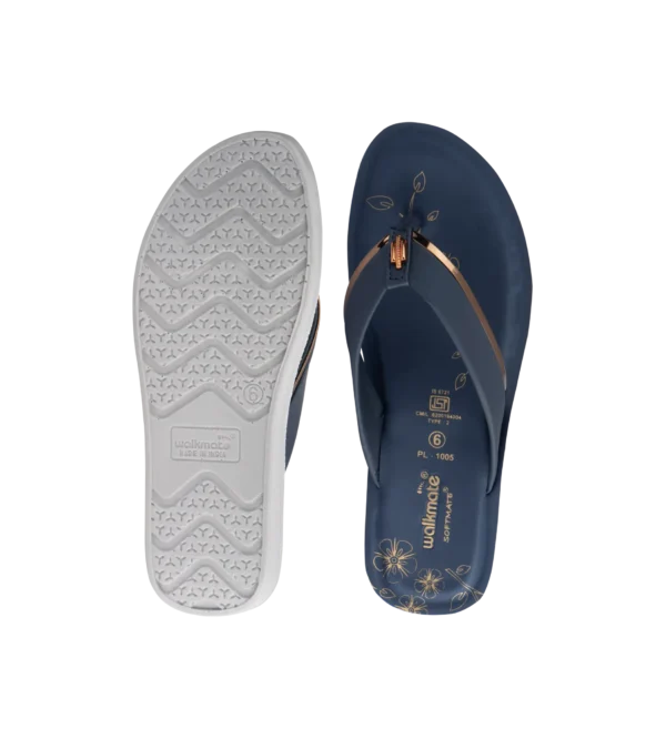 Women's  Blue  Green & Brown V Strap-PL-1005 - Image 3