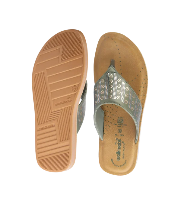 Women's  Green V Strap-PL-1004 - Image 3