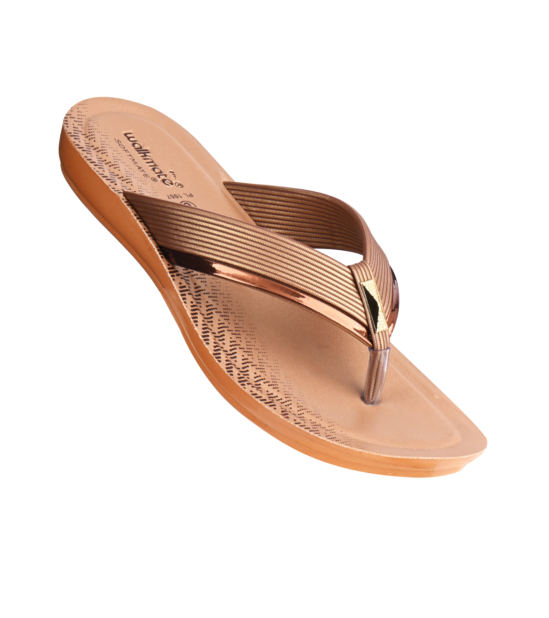 Women's Bronze & E blue V Strap-Art No.PL 1057