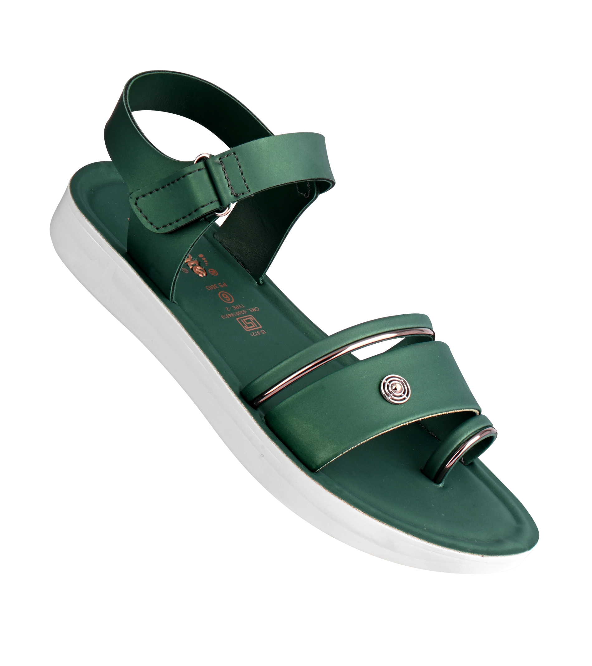 Women's F Green and Wine Sandal -Art No. PS 3003