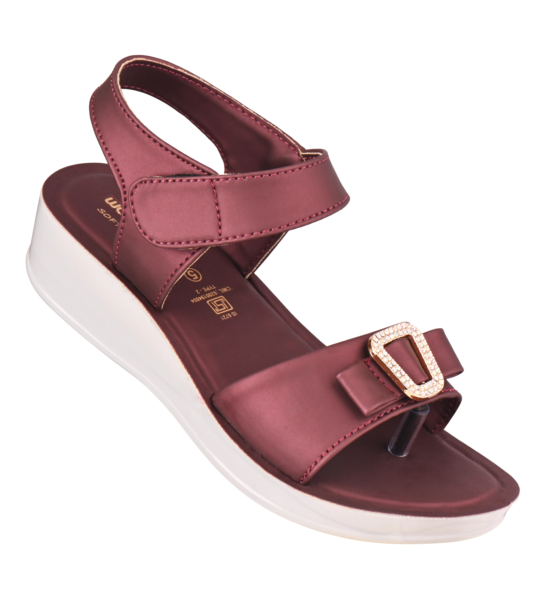 Women's Maroon Sandal -Art No. PS-3008