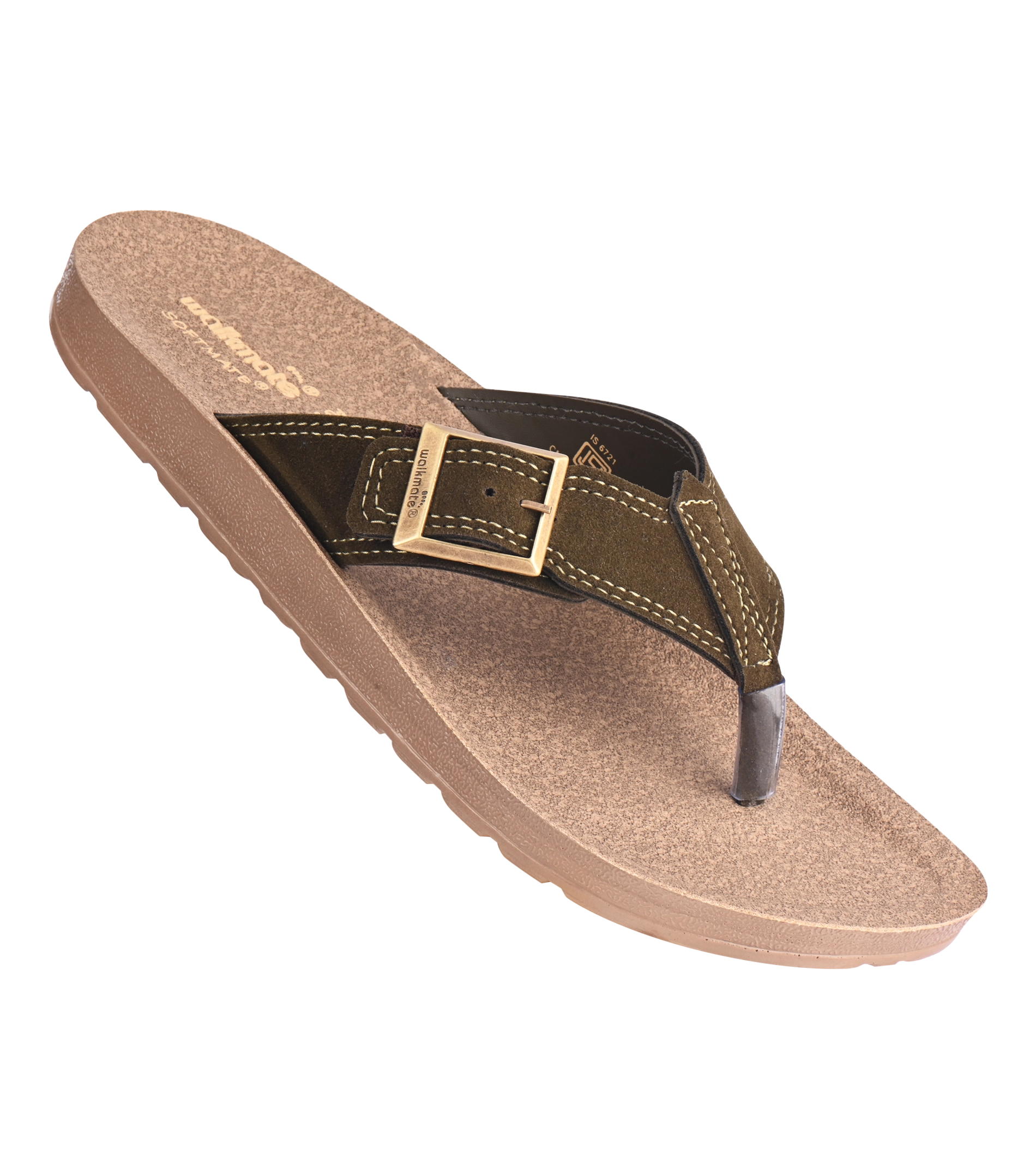 Men's Olive and Camel V Strap-Art No.PG 5077